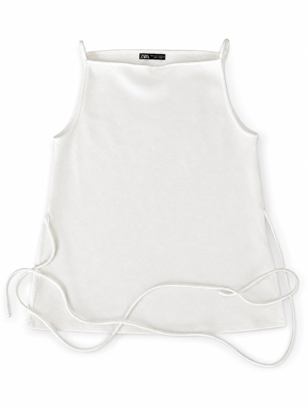 Zara Girls White Side-Tie Tank Top